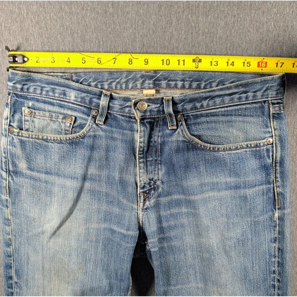 Y2K Selvedge Denim Jeans Bootcut 32x32 Banana Republic Distressed Whisker Fade